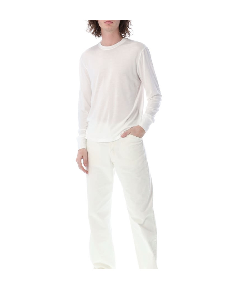 Tom Ford Round-neck Long-sleeve T-shirt In White