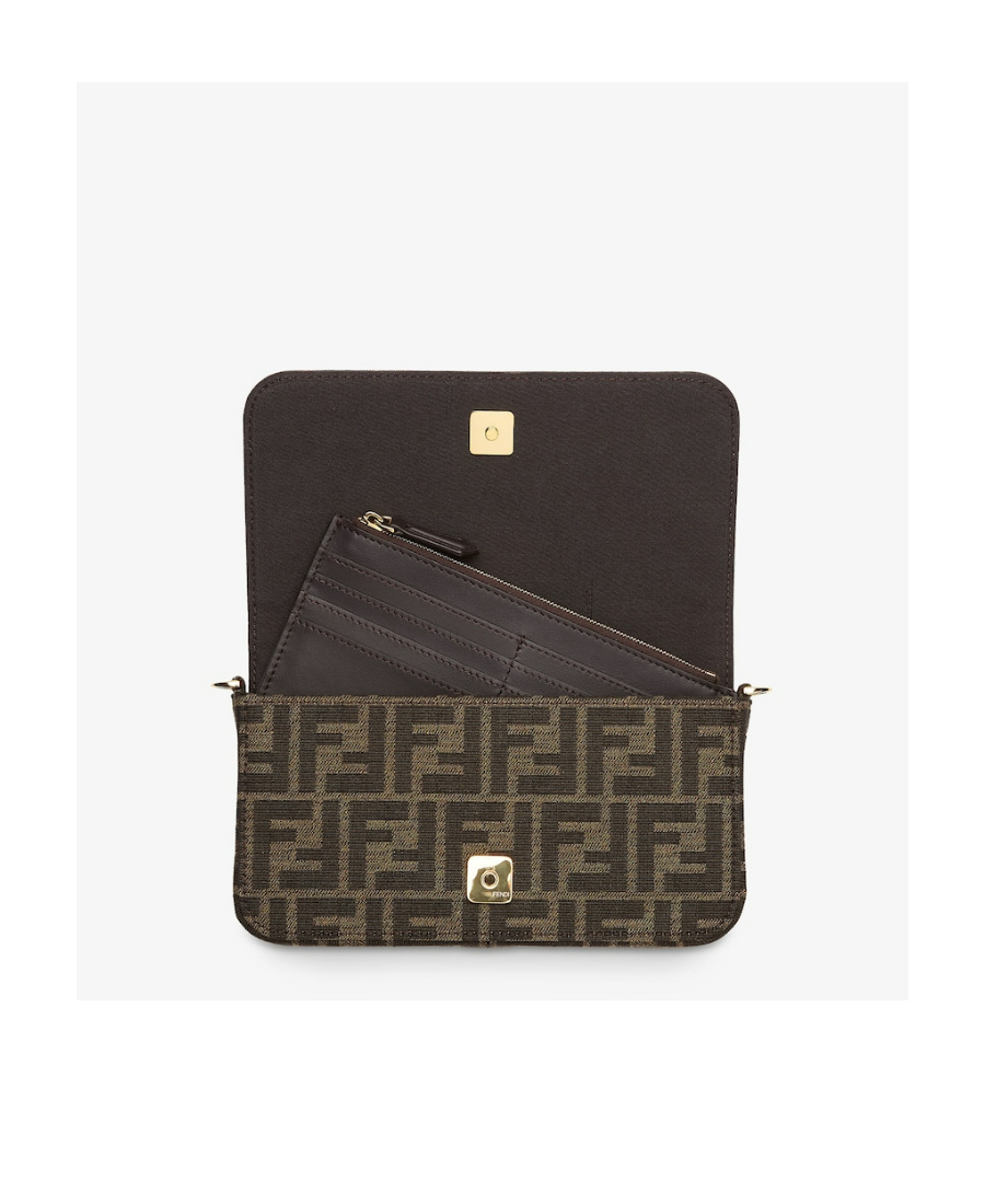 Fendi Brown Ff Fabric Wallet In Brown