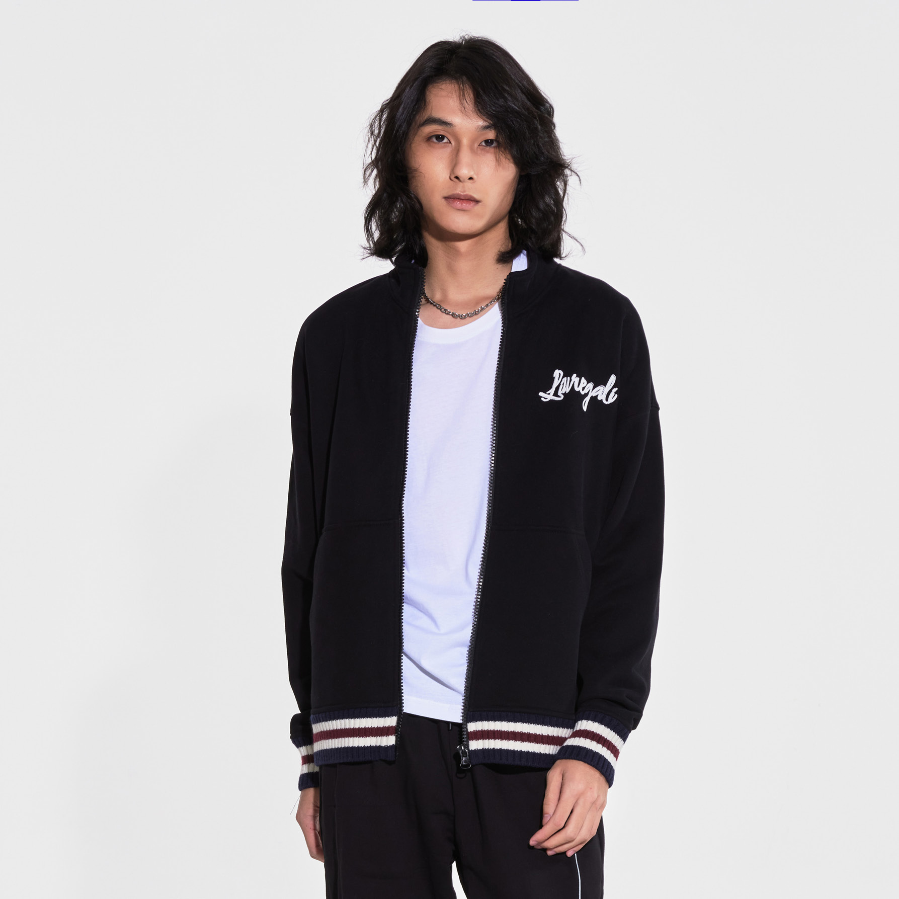 Liuregali Logo Sunset Printed Casual Jacket In Black