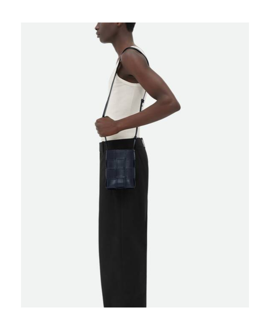 Bottega Veneta Cassette Logo Crossbody Bag In Space Color