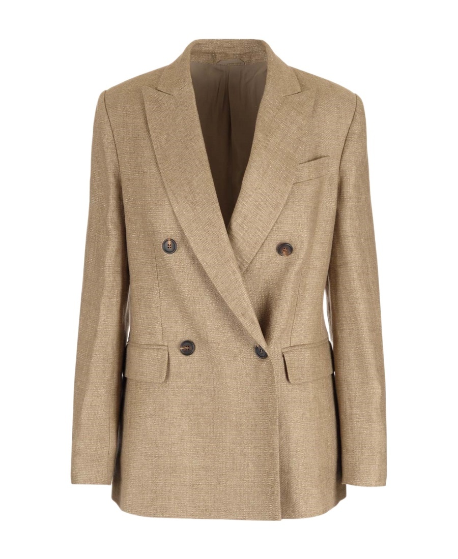 Brunello Cucinelli Double-breasted Button-fastening Jacket In Nude