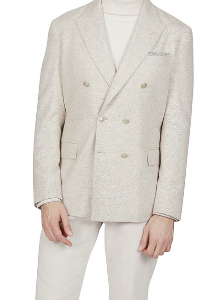 Eleventy Long-sleeved Suit Coat In White