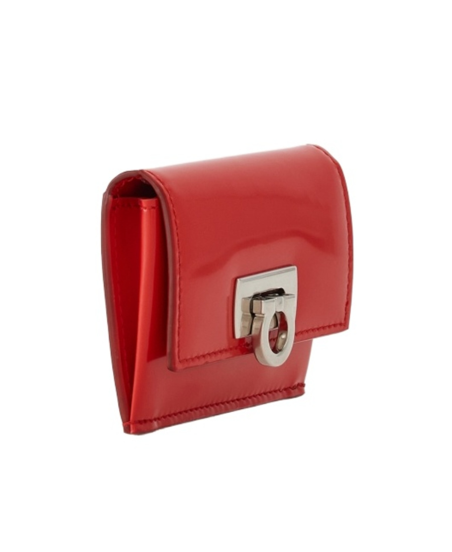 Ferragamo Gancini Buckle Design Clip In Red