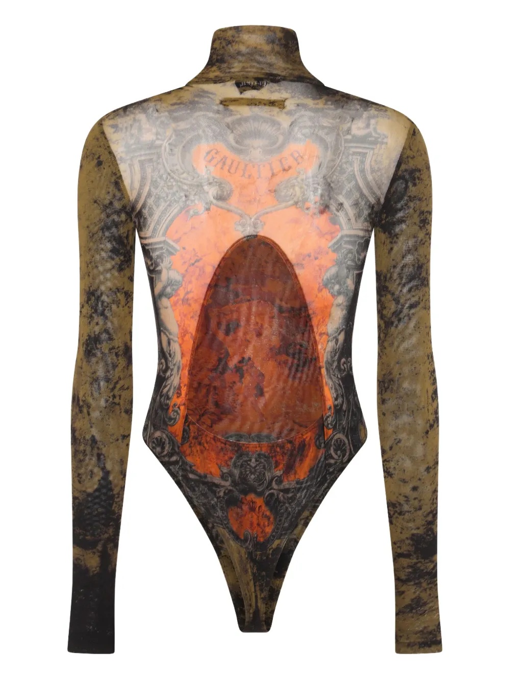 Jean Paul Gaultier Graphic Print Bodysuit In Multi