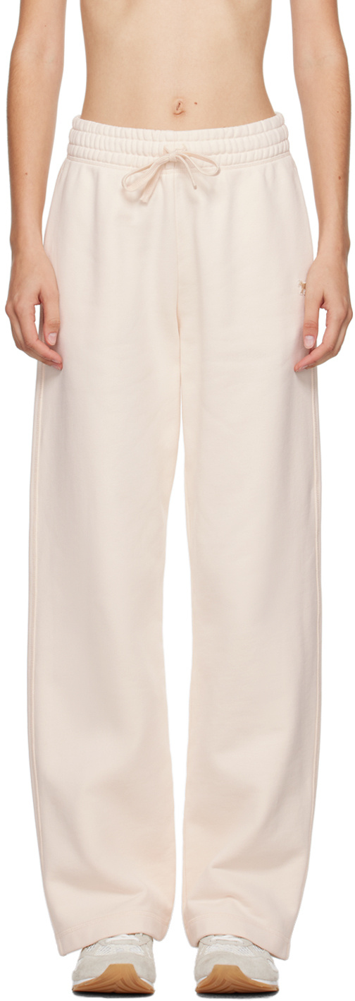 Maison Kitsuné Off-white Baby Fox Patch Lounge Pants In Nude