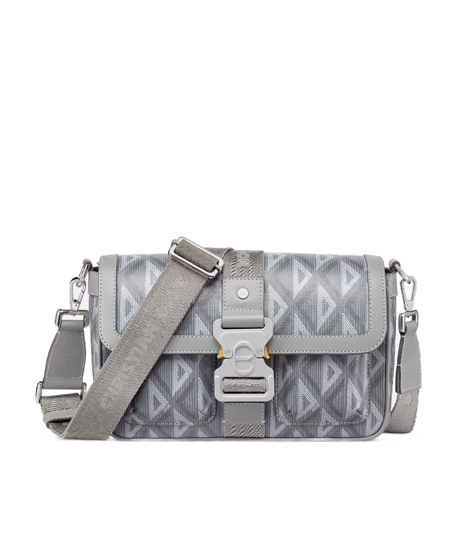 Dior Logo Shoulder Bag In Gray