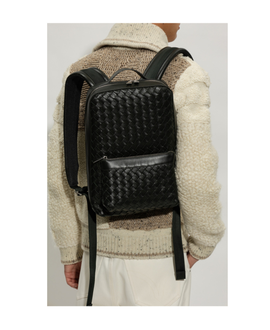 Bottega Veneta Braided Backpack In Black