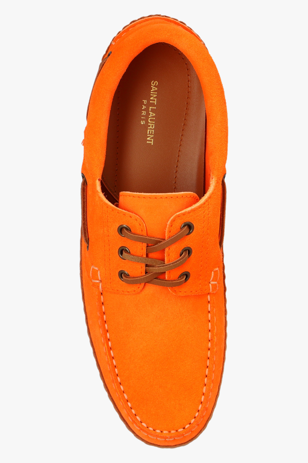 Saint Laurent Men's Fluo Suede Ashe Loafers In Red