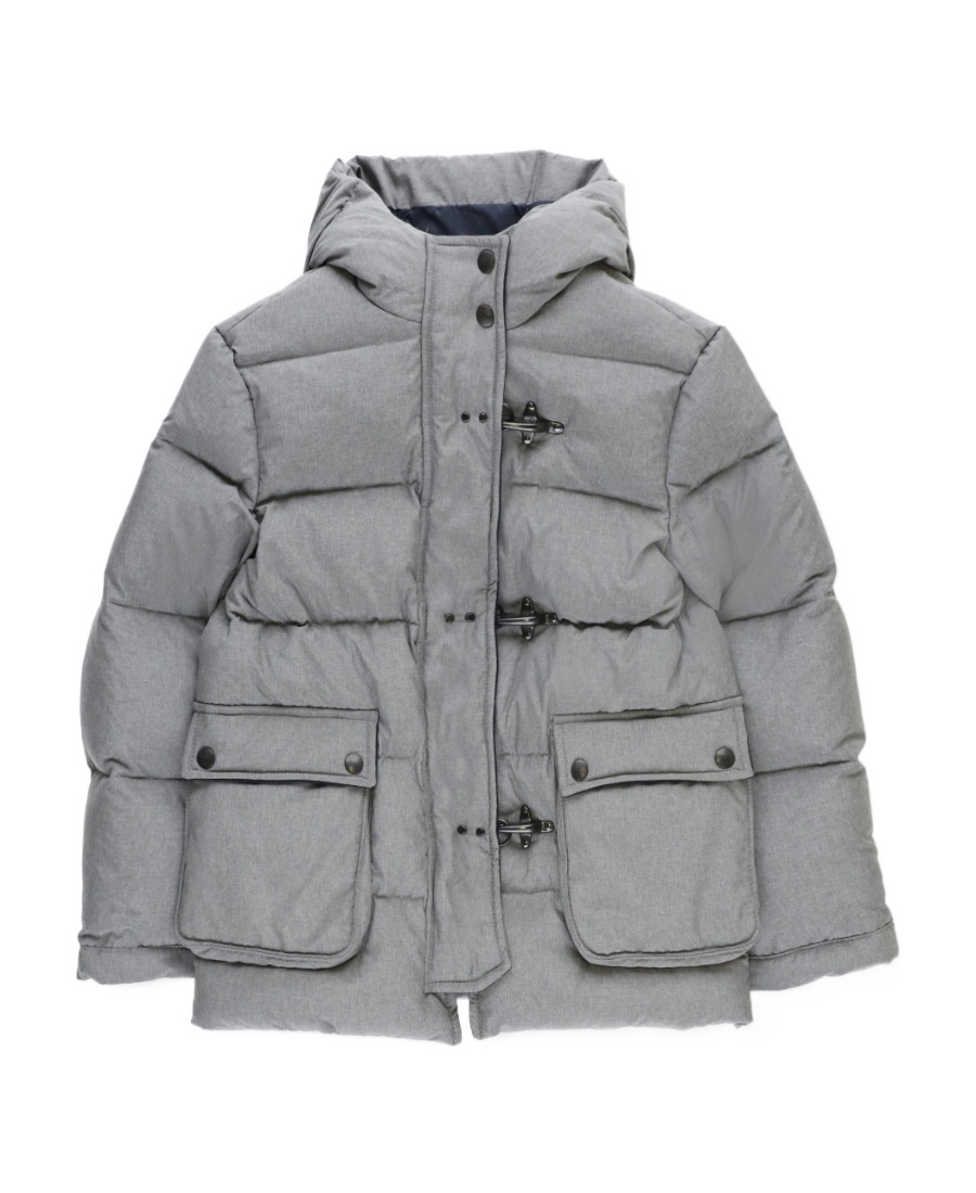 Fay Grey 3 Ganci Hooded Down Jacket In Gray