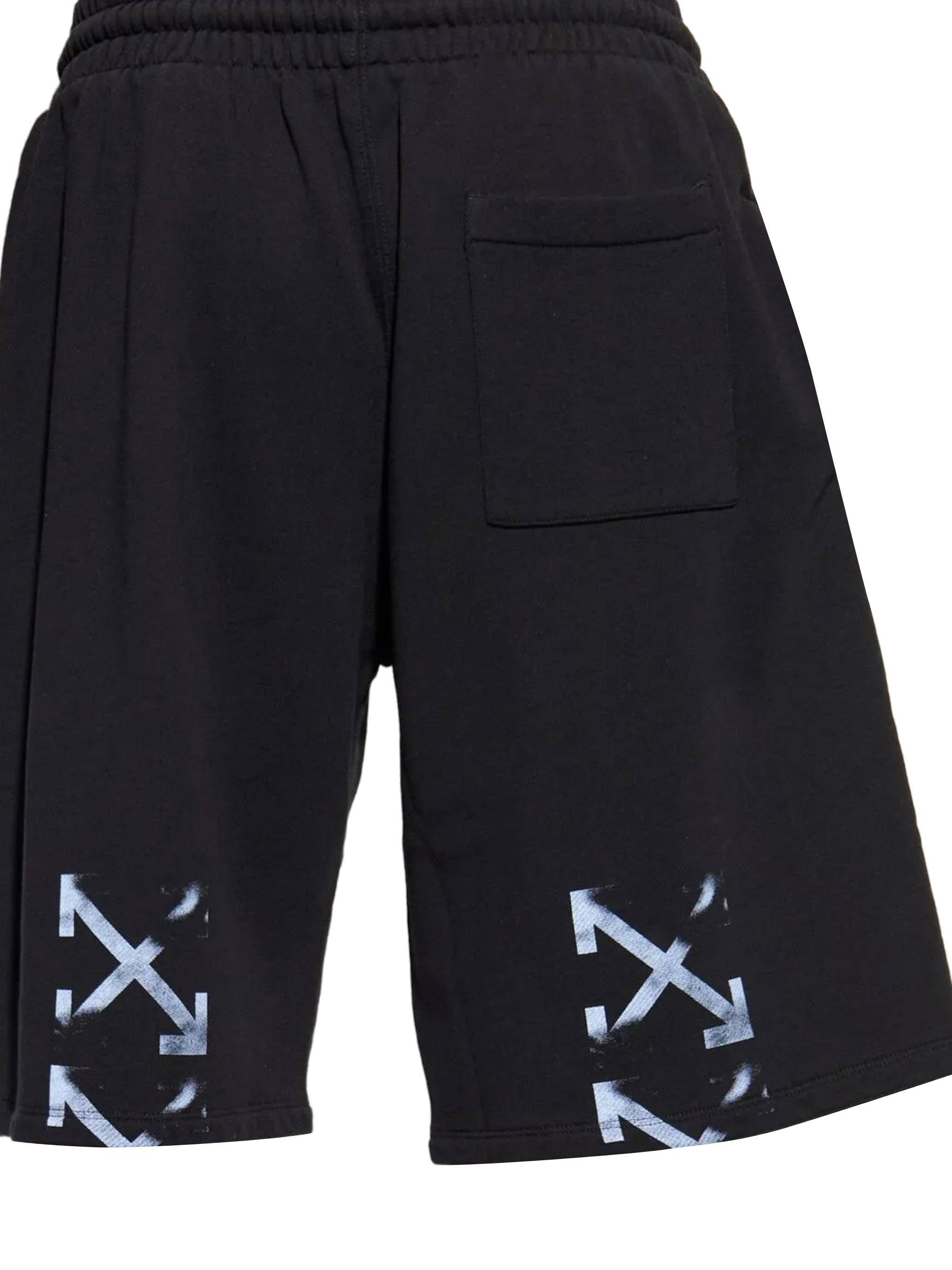 Off-white Drawstring Logo-print Shorts In Black
