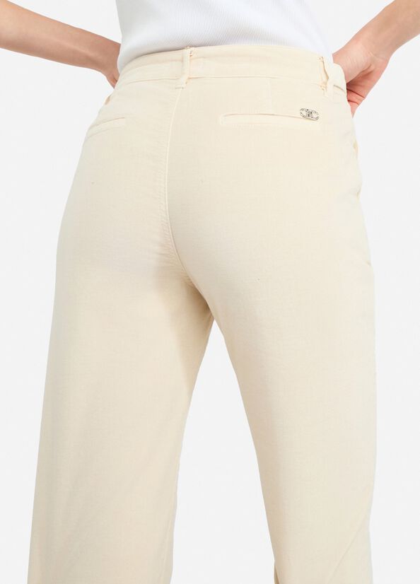 Liu •jo Liu Jo Velvet Bootcut Trousers In Neutral