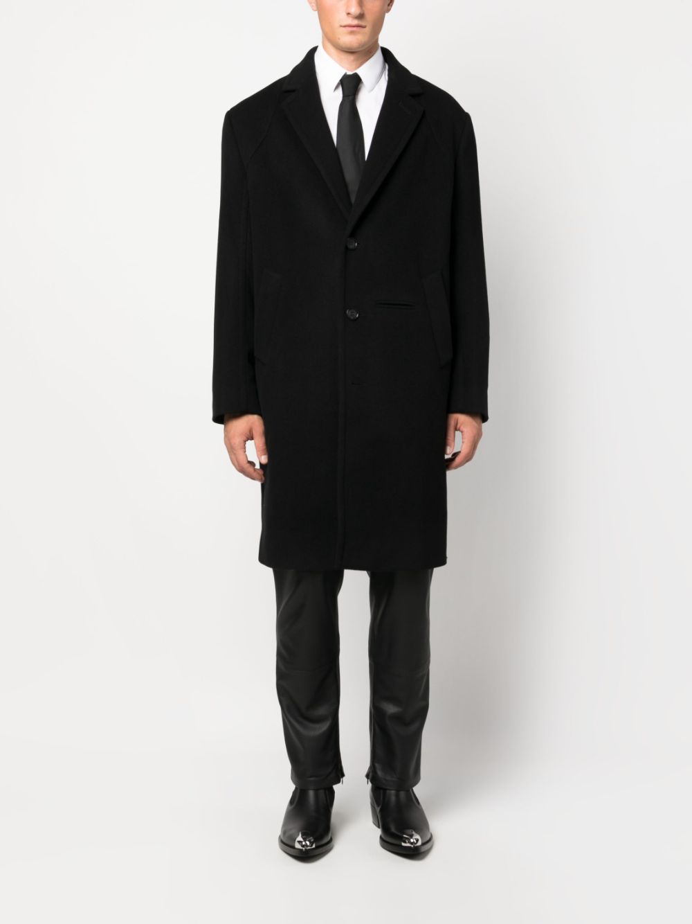 Alexander Mcqueen Single-breasted Coat In Black