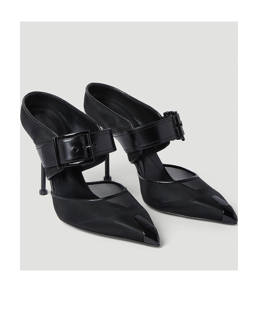 Alexander Mcqueen Metal-toecap 110mm Heel Pumps In Black