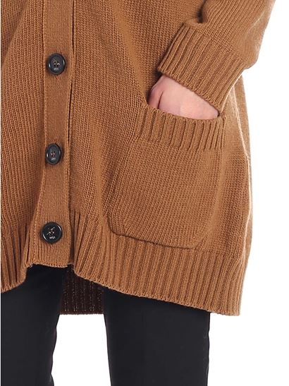 N°21 Star Patch Knitted Cardigan In Brown