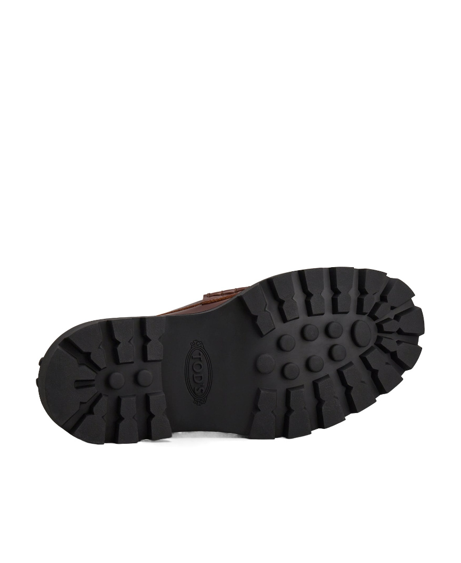 Tod's Platform Leather Penny Loafers In Black