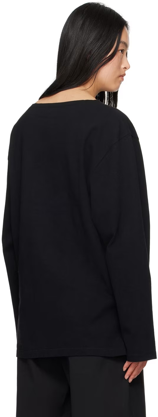 Lemaire Wide Neck Long-sleeved T-shirt In Black