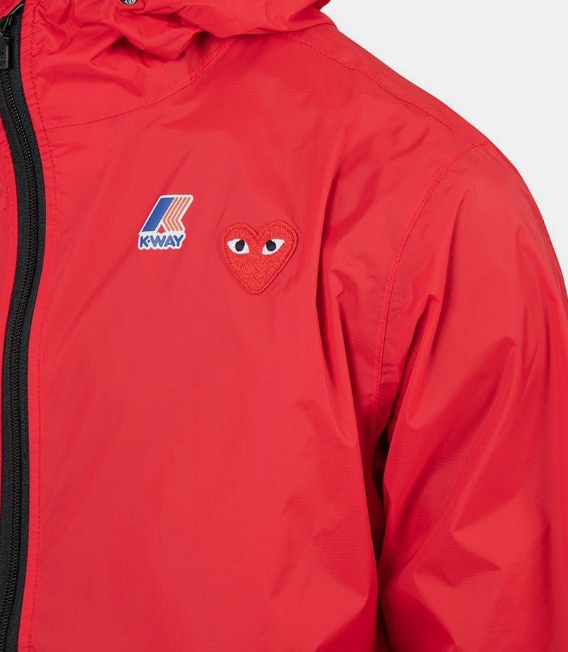 Comme Des Garçons Play Hooded Casual Jacket In Red