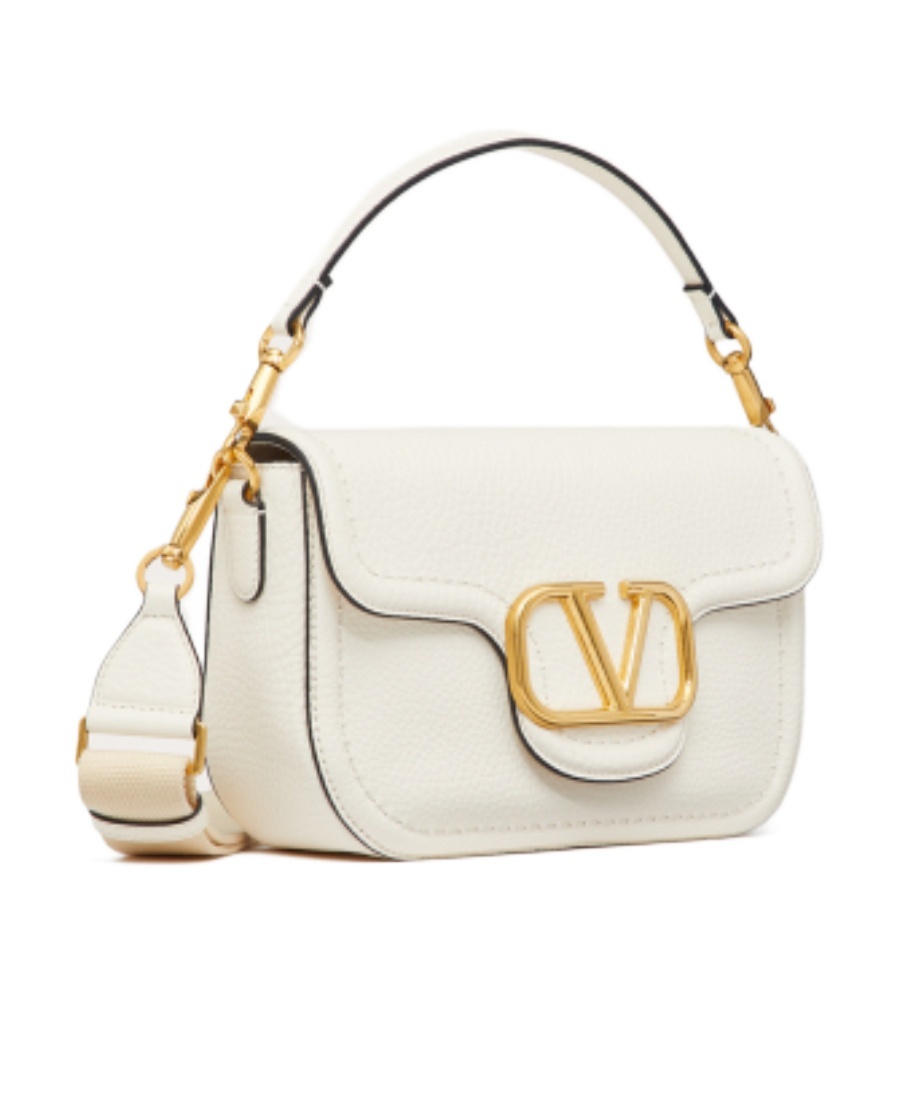 Valentino Garavani Alltime Grainy Calfskin Shoulder Bag Woman Ivory Uni
