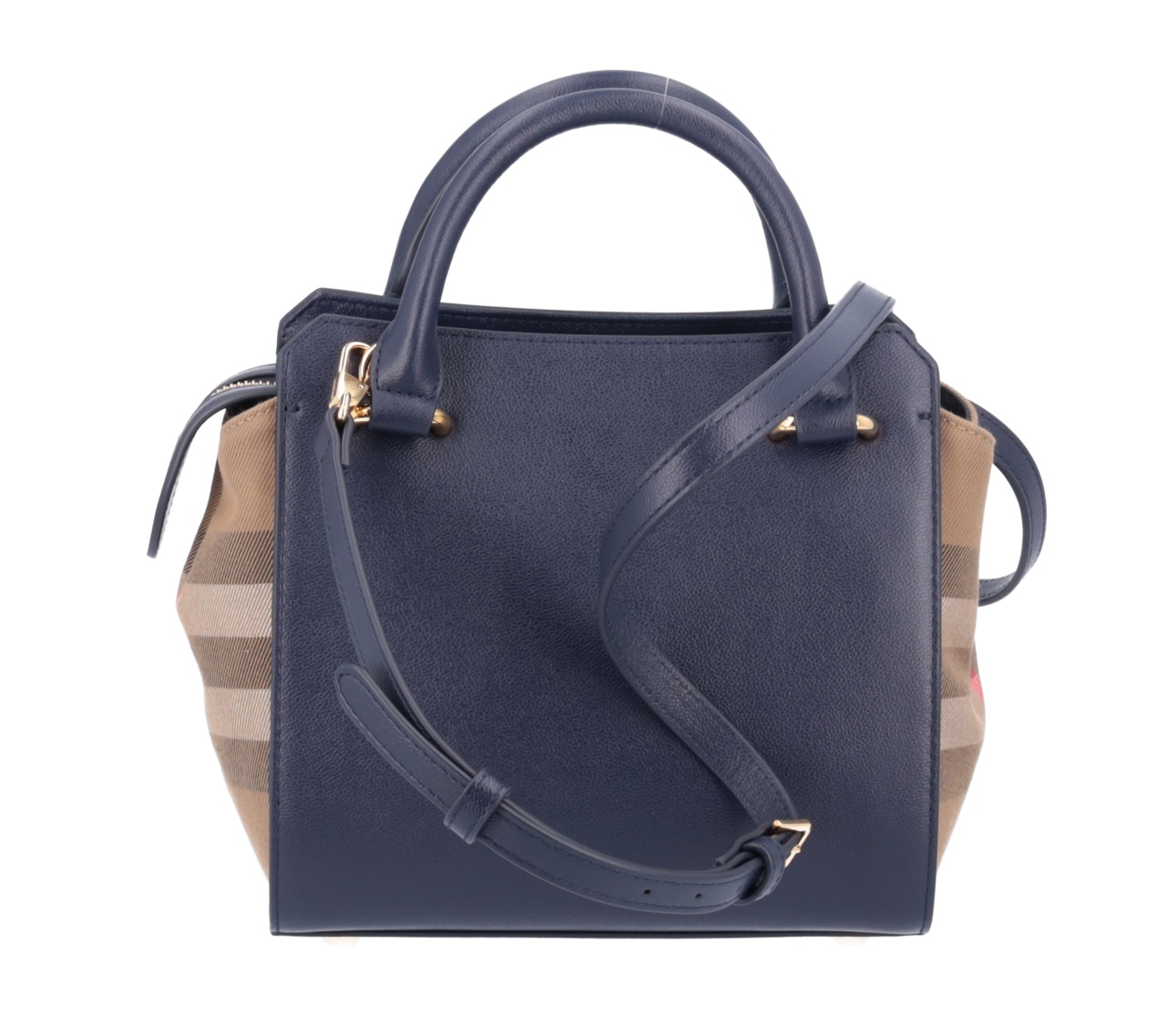 Burberry Double Handle Shoulder Bag In Blue