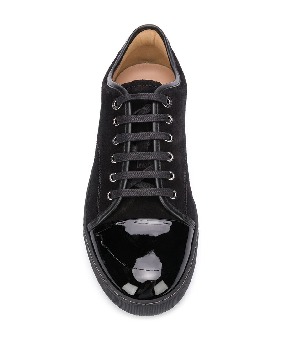 Lanvin Dbb1 Panelled Leather Low-top Sneakers In Black