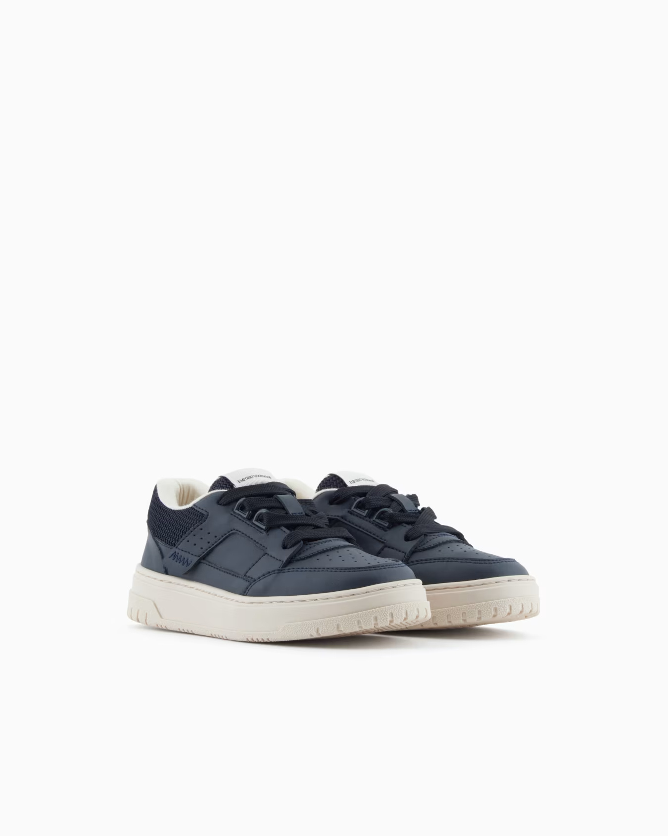 Emporio Armani Lace Up Sneakers In Blue