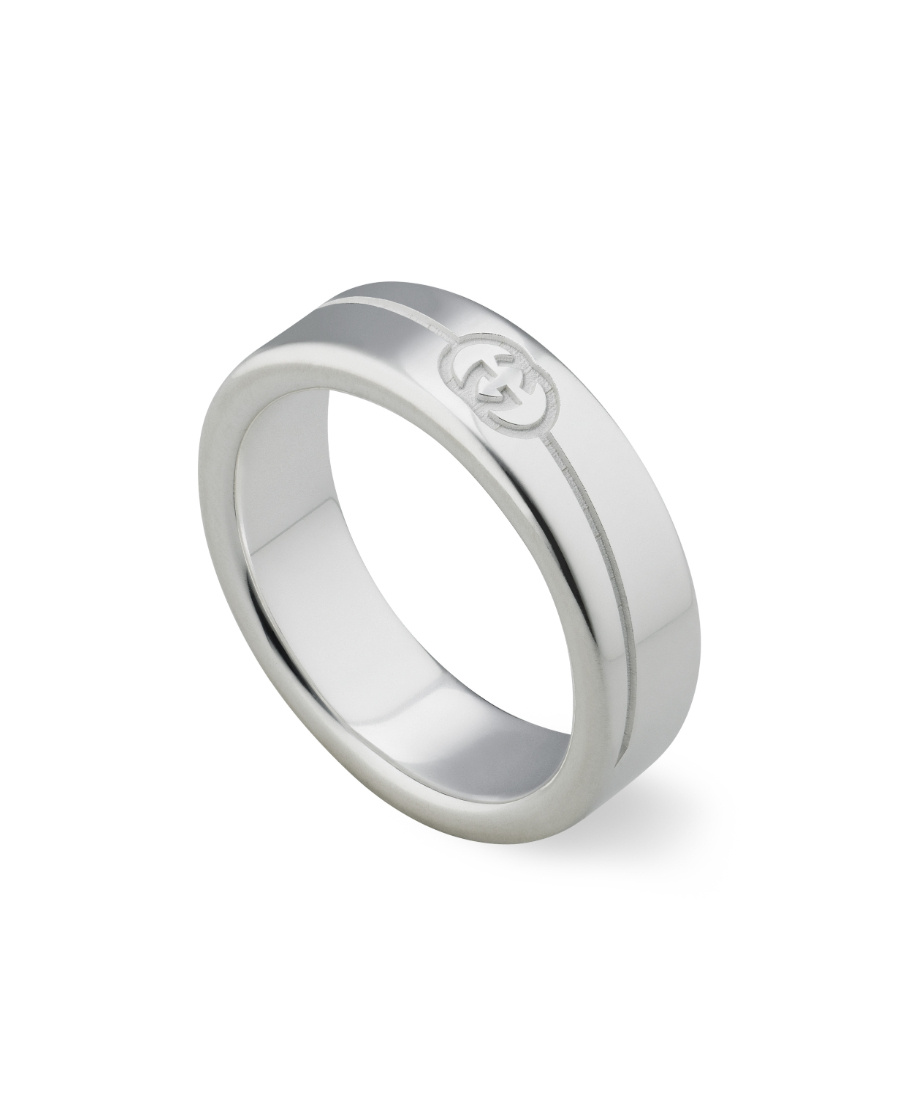 Gucci Logo Ring In Gray