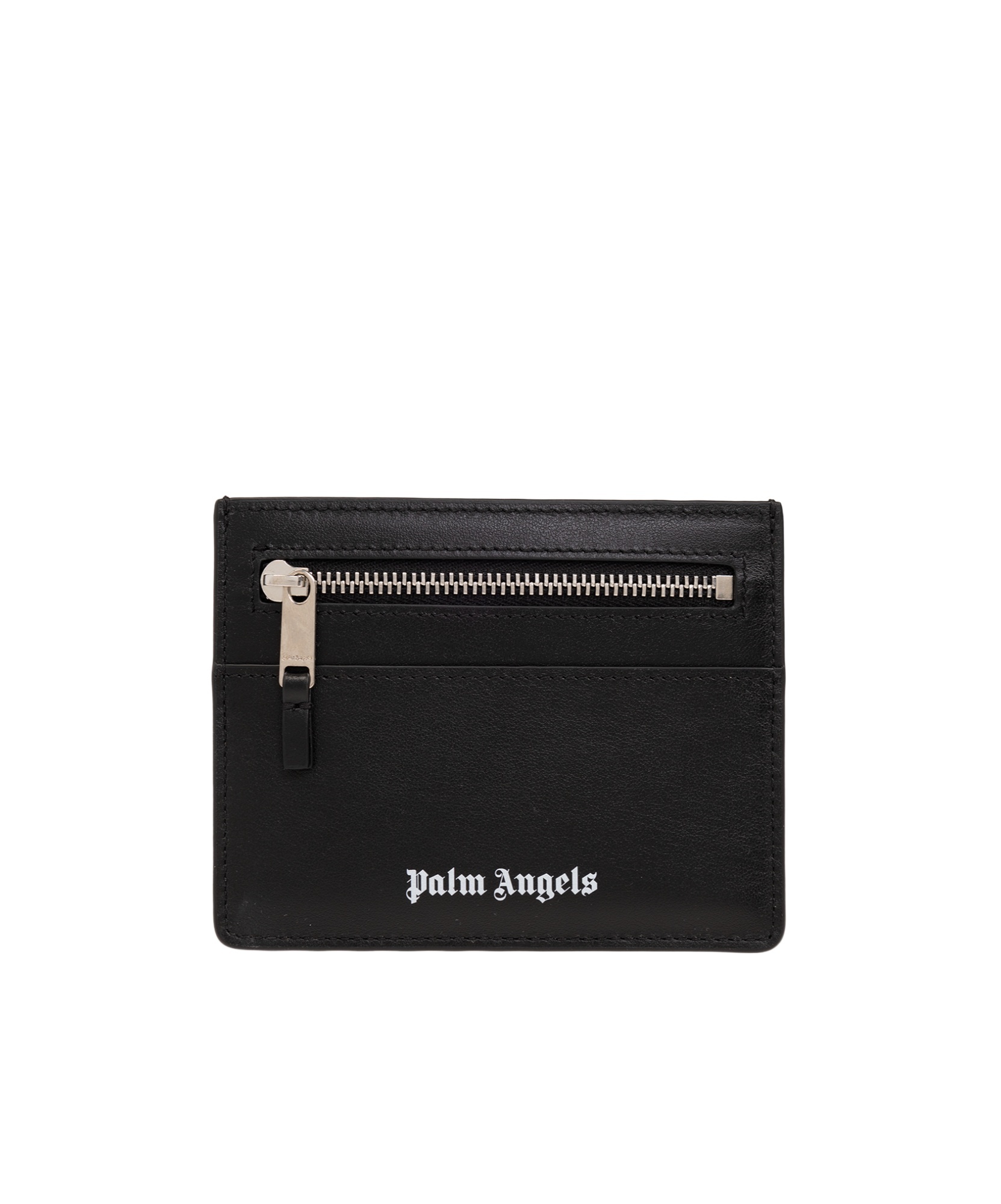 Palm Angels Logo-print Leather Cardholder In Black