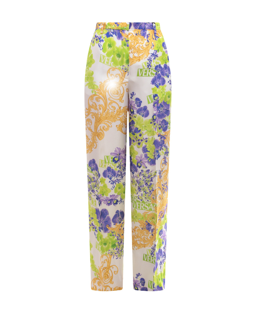Versace Baroque Print Trousers In Multicolor
