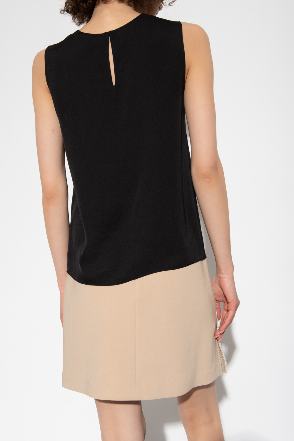 Shop Theory Sleeveless Silk Vest Top In Black