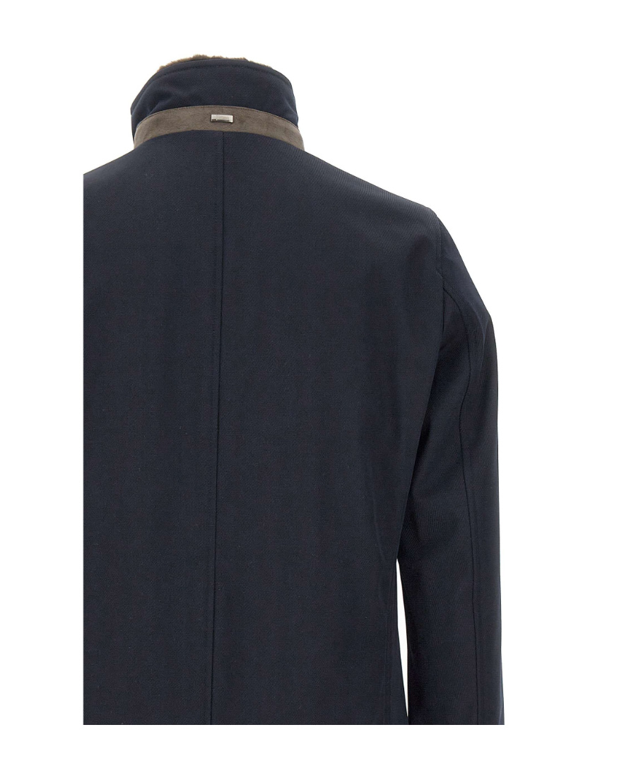 Herno Stand-up Collar Wool Jacket In Black