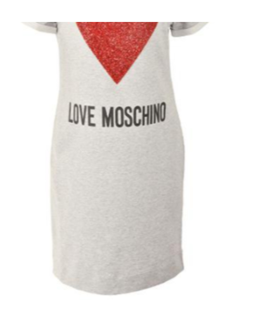 Moschino Heart-shaped Hot Drill Stretch Dress In White