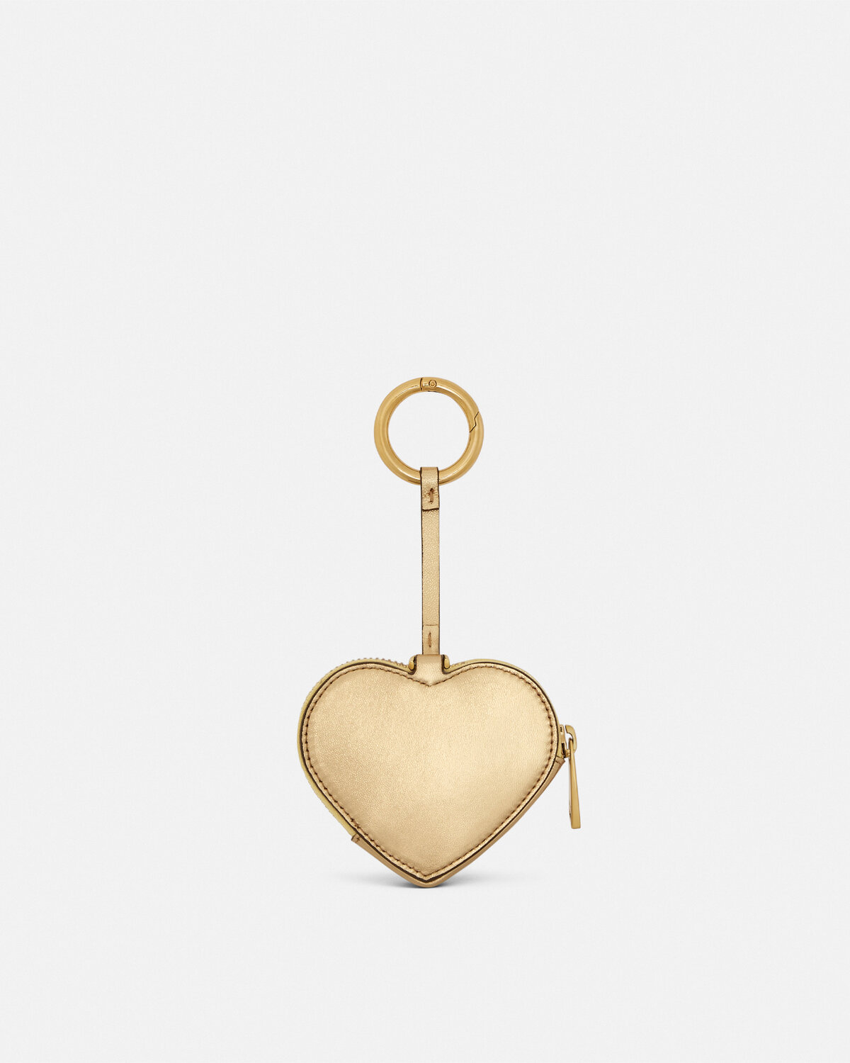 Versace Zipped Keychain Pouch In Gold