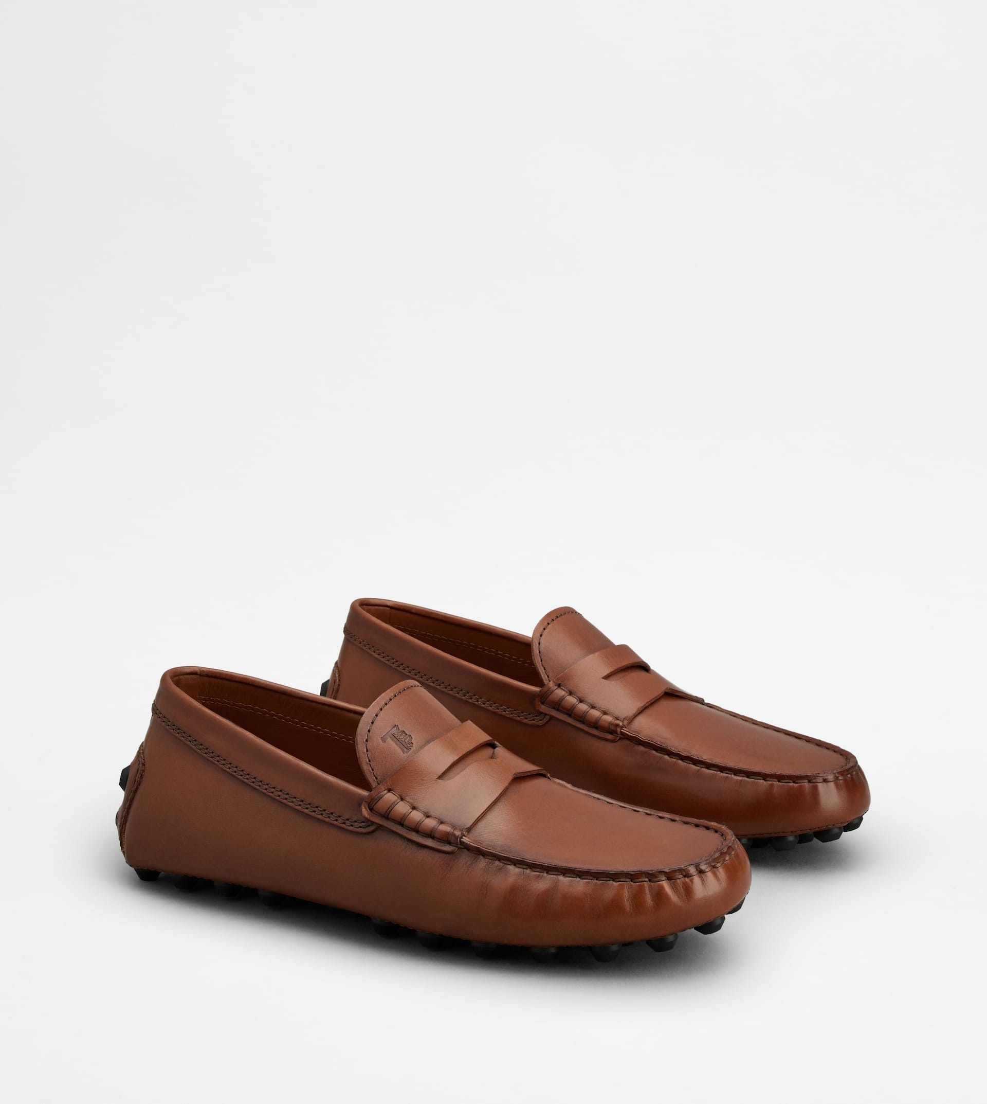 Tod's Gommino Bubble Leather Driving Moccasins In Brown