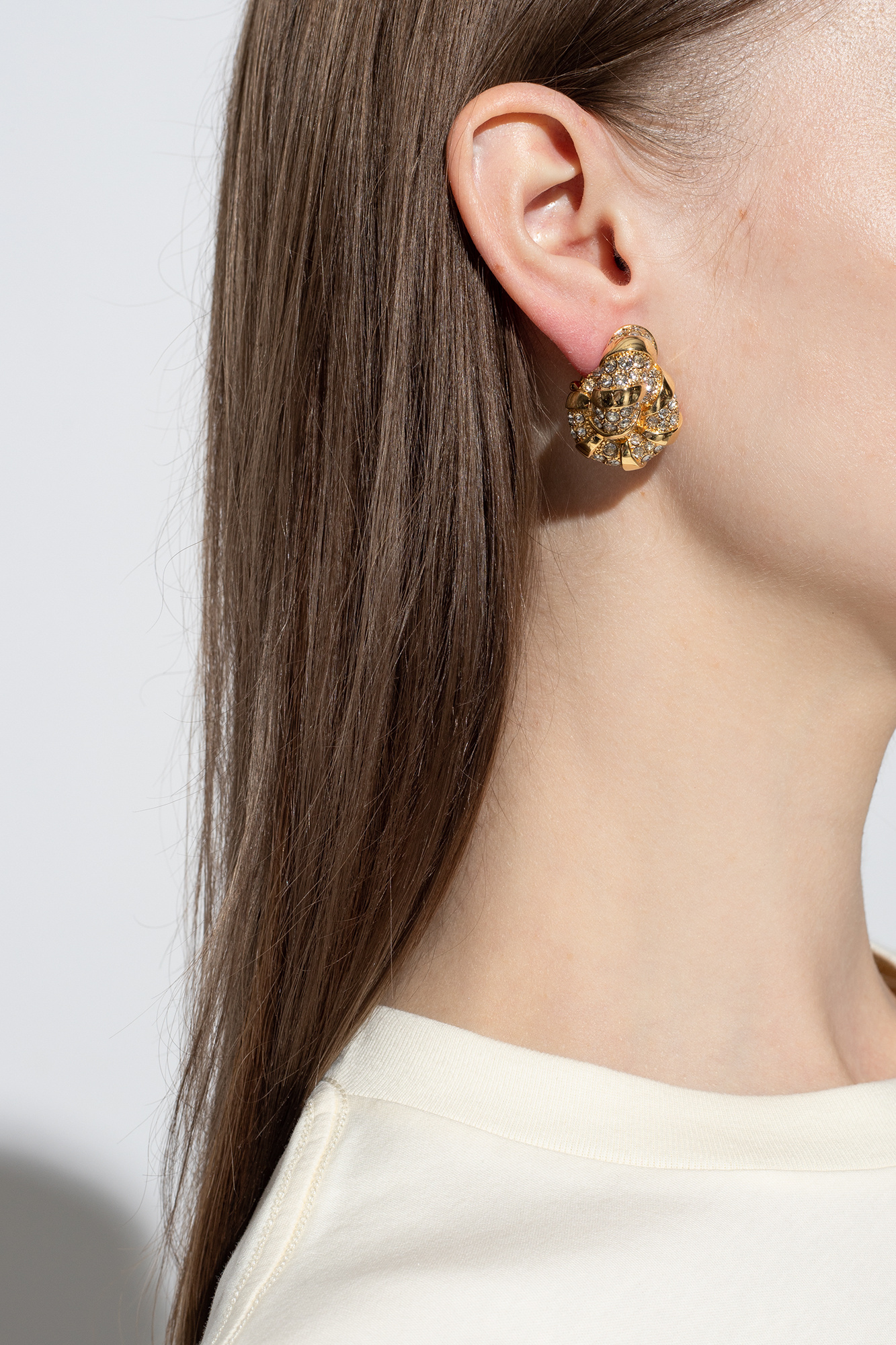 Lanvin Embellished Knot Detailed Earrings In Multicolor