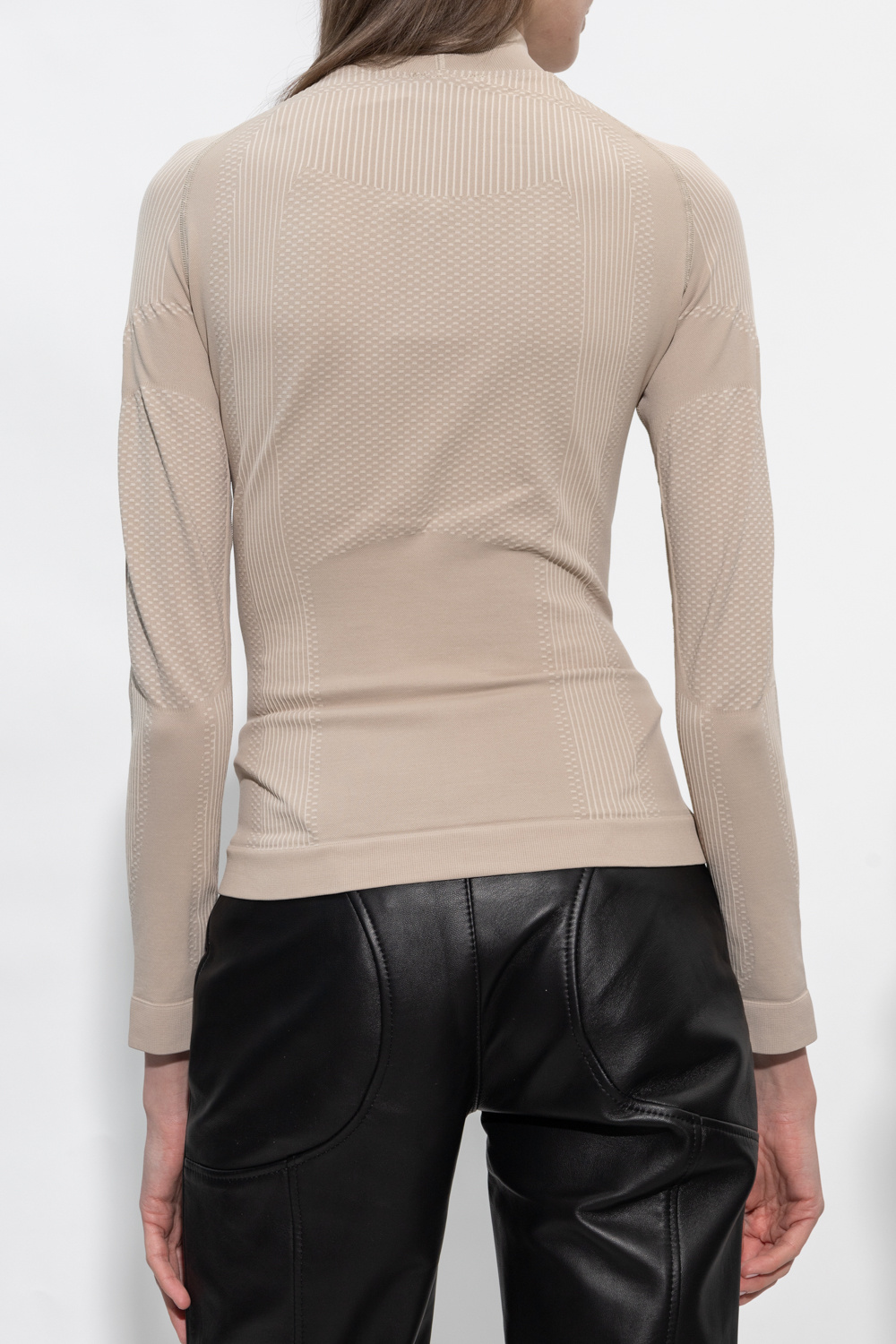 Misbhv Logo-lettering Roll-neck Top In Nude