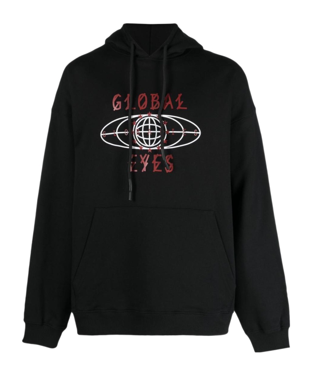 44 Label Group Graphic-print Cotton Hoodie In Black