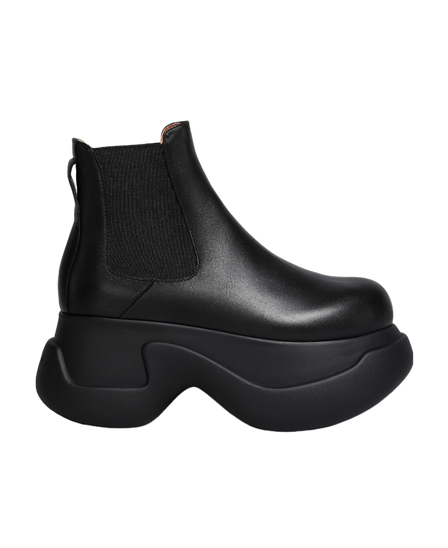 Marni 80mm Leather Ankle Boots In Black
