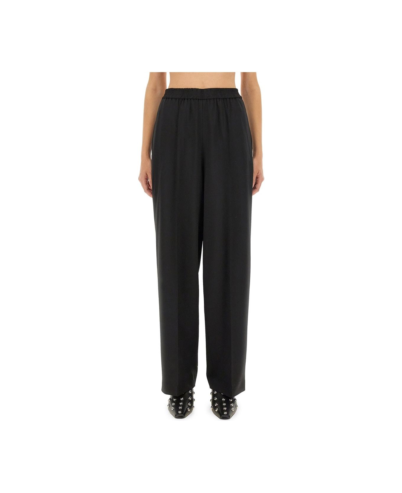 Fabiana Filippi Relaxed High-waisted Wide-leg Pants In Black