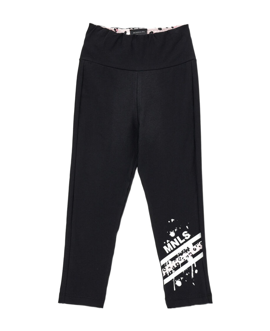 Monnalisa Logo-print Stretch Legging In Black
