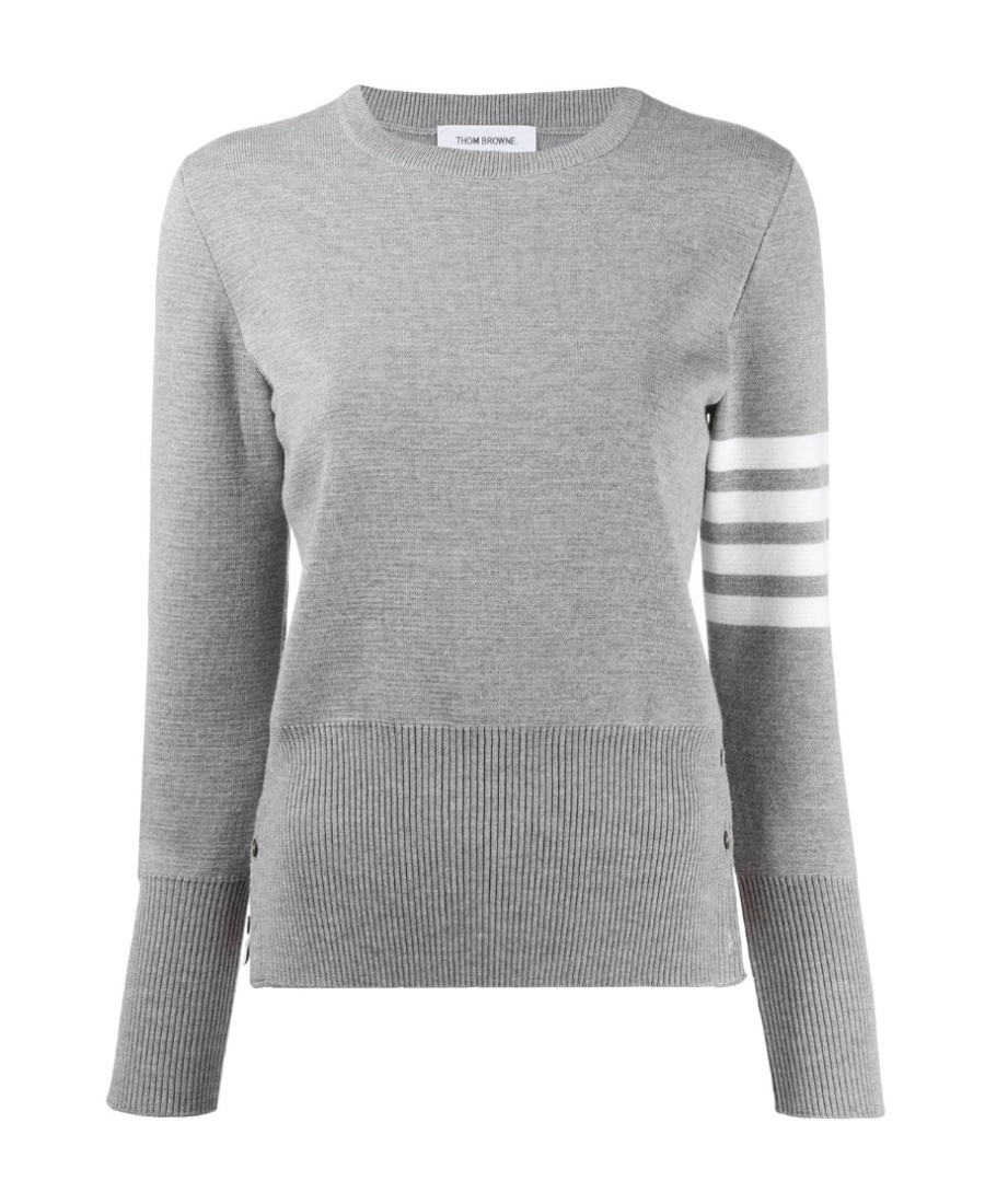 Thom Browne Knitted Pullover In Gray