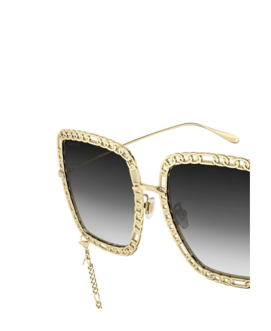 Gucci Chain-trimmed Square-frame Sunglasses In Black