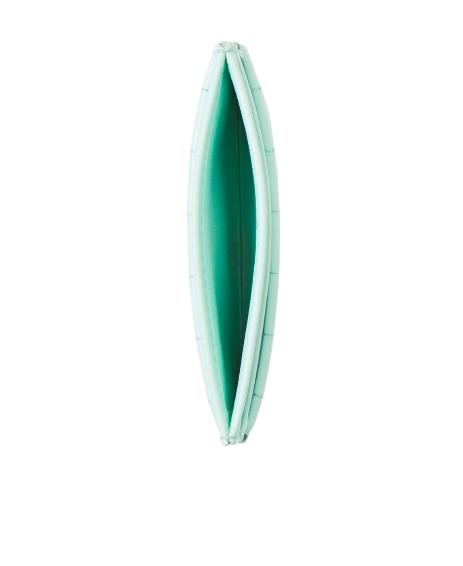 Burberry Sea Green Leather Card Holder In Blue