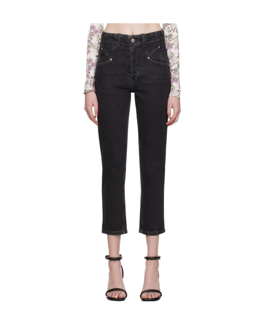 Isabel Marant Logo Stretch Jeans In Black