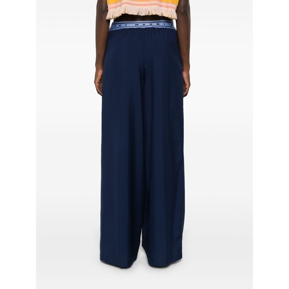 Marni Logo Logo Casual Pants In Black