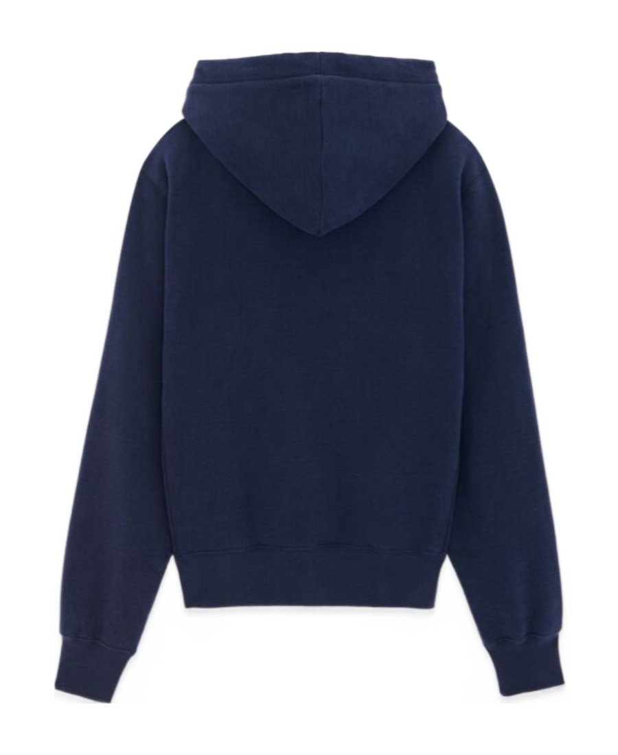 Saint Laurent Marine Cotton Sweaters In Blue