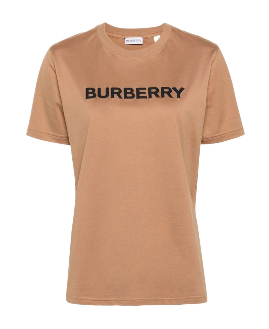 Shop Burberry Logo-print Cotton T-shirt In Nude