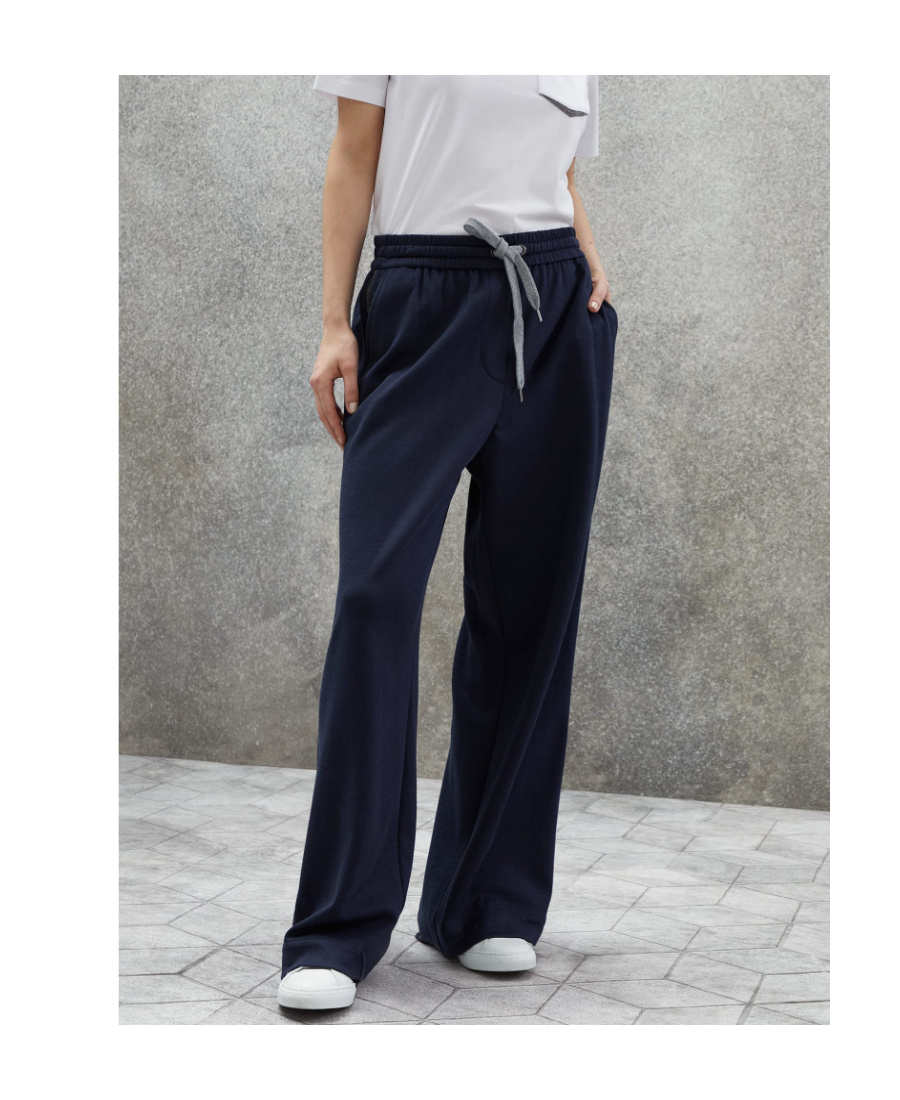 Brunello Cucinelli Monili Embellished Wide-leg Trousers In Black