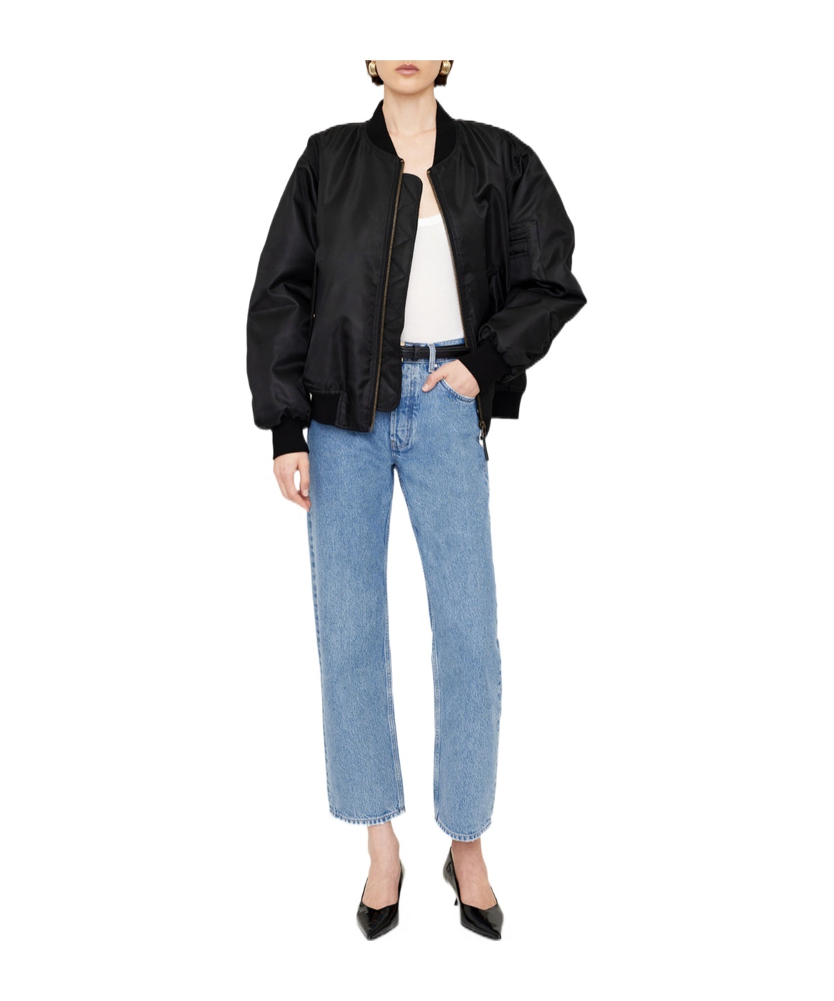 Shop Anine Bing Leon Pilot Jacket In Black