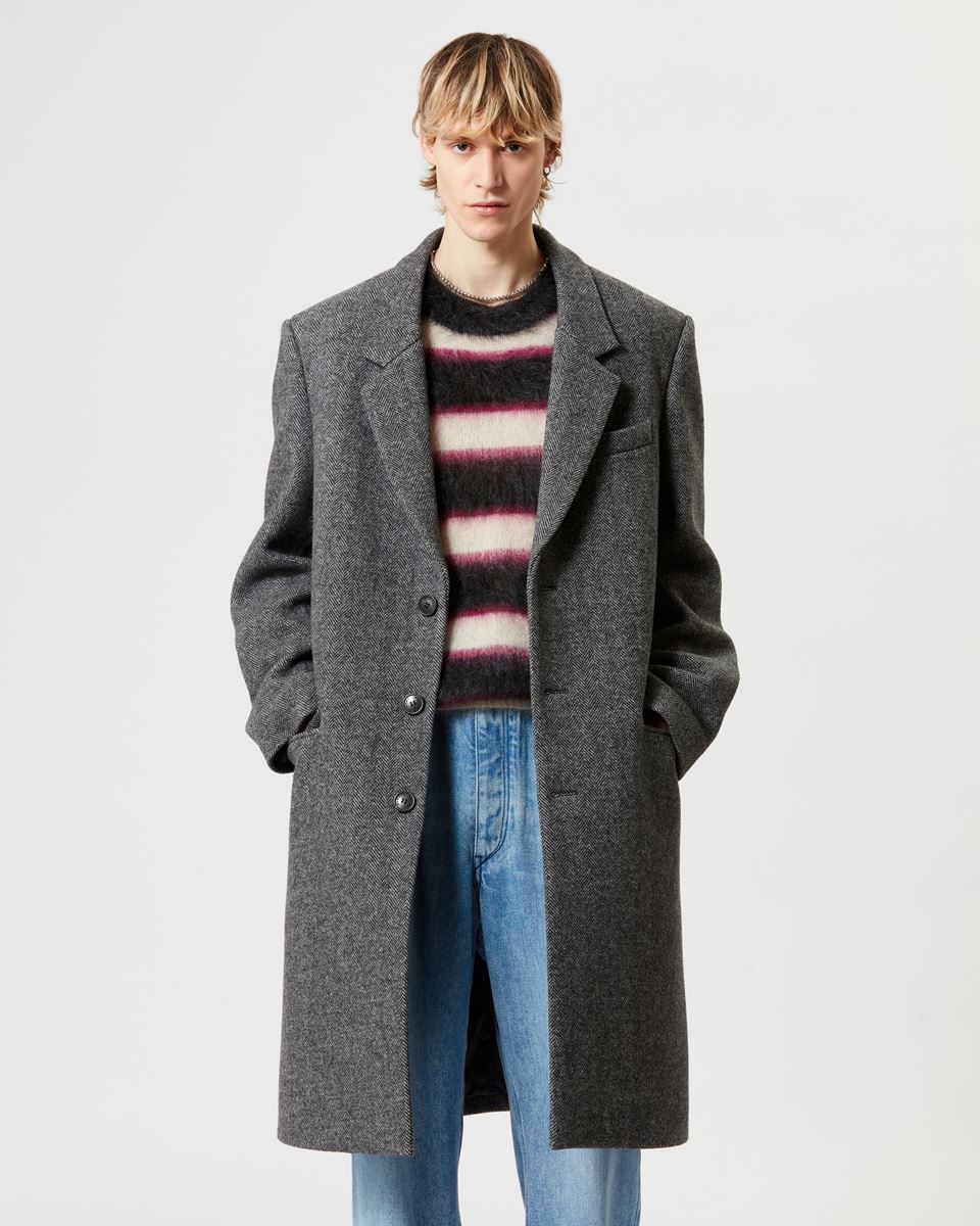 Isabel Marant Marant Johel Herringbone Coat In Black