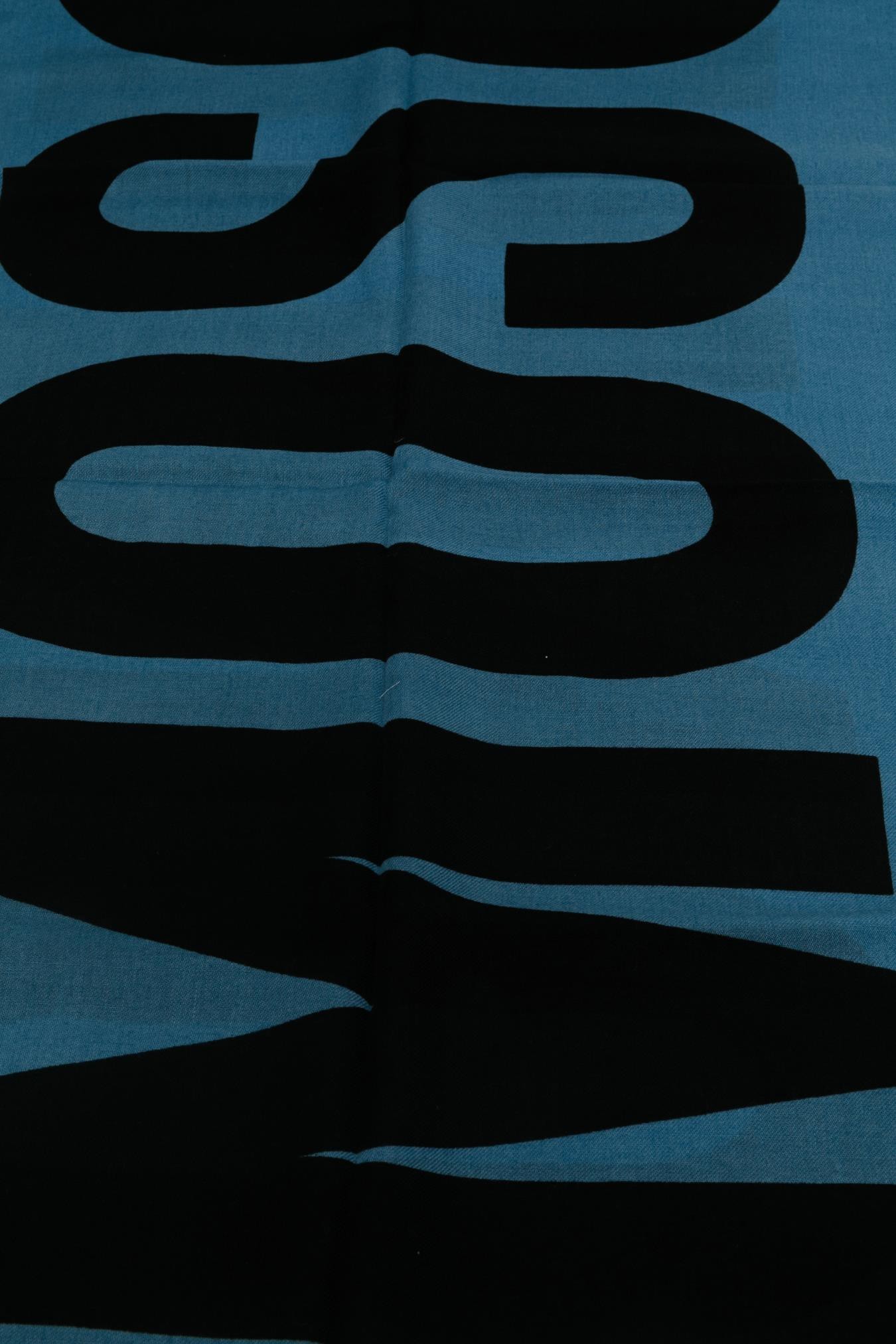 Moschino Patterned Scarf In Blue